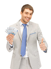 Image showing handsome man with euro cash money