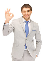 Image showing handsome man showing ok sign