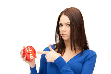 Image showing woman holding alarm clock