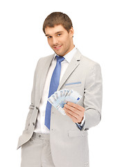 Image showing handsome man with euro cash money