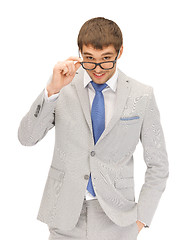 Image showing happy businessman in spectacles