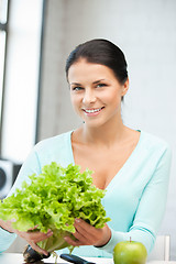 Image showing beautiful woman in the kitchen