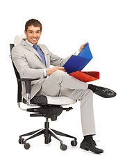 Image showing man with folders