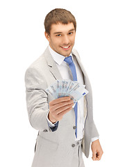 Image showing handsome man with euro cash money