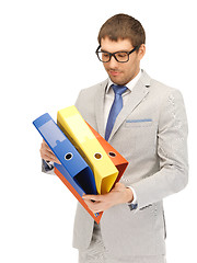 Image showing man with folders