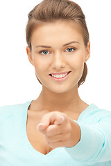 Image showing businesswoman pointing her finger