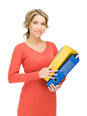 Image showing woman with folders