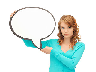 Image showing teenage girl with blank text bubble