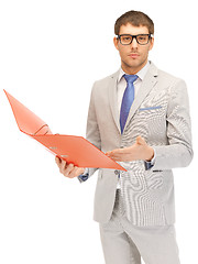 Image showing man with folders