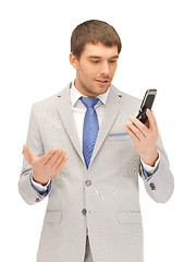 Image showing handsome man with cell phone