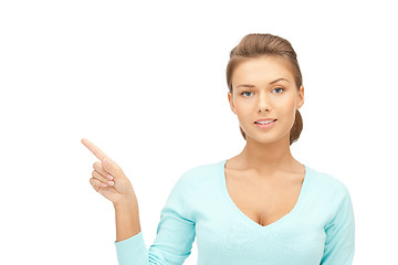 Image showing businesswoman pointing her finger