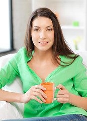 Image showing lovely woman with mug