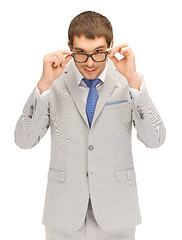 Image showing happy businessman in spectacles