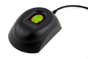 Image showing Biometric Device with Green and Red Fingerprint