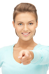 Image showing businesswoman pointing her finger