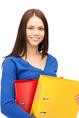 Image showing woman with folders