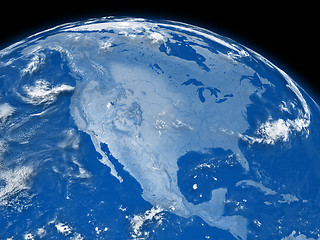 Image showing North America on blue Earth