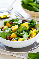 Image showing Mango and Pineapple with Spinach salad