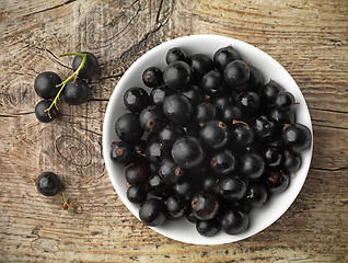 Image showing black currant in a white bowl