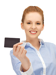Image showing happy woman with credit card
