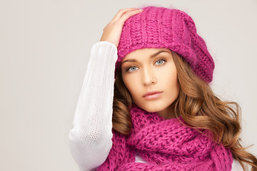 Image showing beautiful woman in winter hat