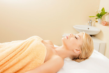 Image showing beautiful woman in spa salon