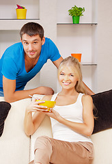 Image showing happy couple at home