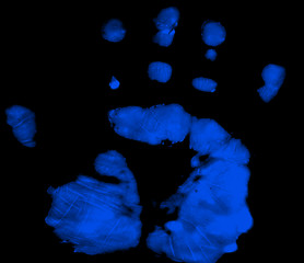Image showing Hand Print blue
