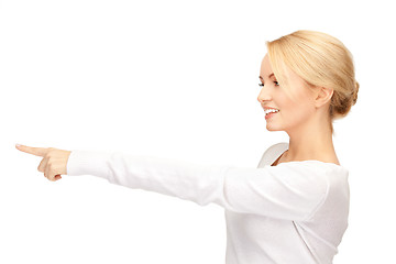 Image showing businesswoman pointing her finger