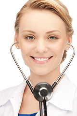 Image showing attractive female doctor with stethoscope