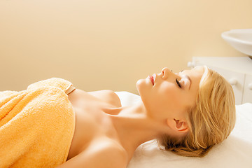 Image showing beautiful woman in spa salon