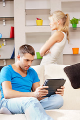 Image showing couple with tablet PC