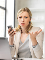 Image showing businesswoman with cell phone