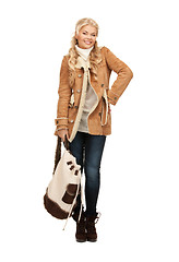 Image showing woman in sheepskin jacket