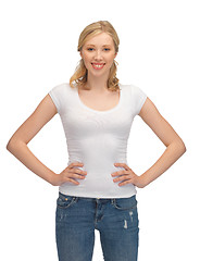 Image showing woman in blank white t-shirt