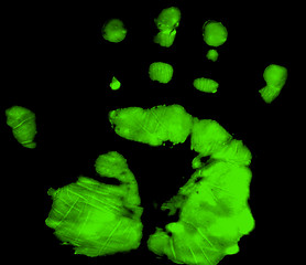 Image showing Full Hand Print showing luminous outline