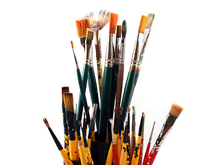 Image showing PaintBrushes on a white Background - Close up