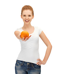 Image showing teenage girl with orange