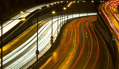 Image showing Highway traffic at night