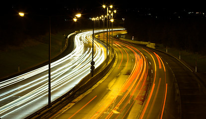 Image showing Highway traffic at night