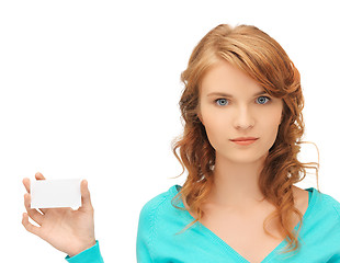 Image showing attractive student with business card