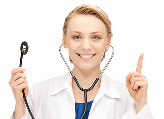 Image showing attractive female doctor with stethoscope