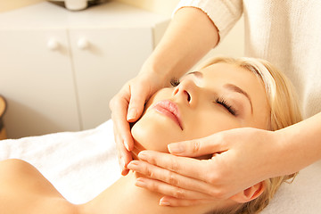 Image showing beautiful woman in massage salon