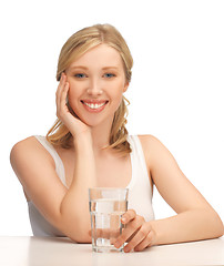 Image showing woman with glass of water