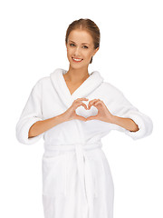 Image showing beatiful woman with heart shaped hands