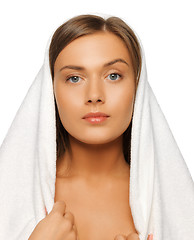 Image showing beautiful woman in towel