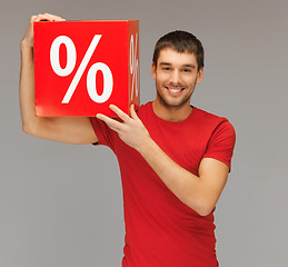 Image showing man with percent sign