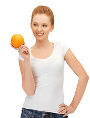 Image showing teenage girl with orange