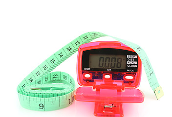 Image showing Pedometer with tape measure