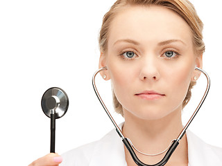 Image showing attractive female doctor with stethoscope